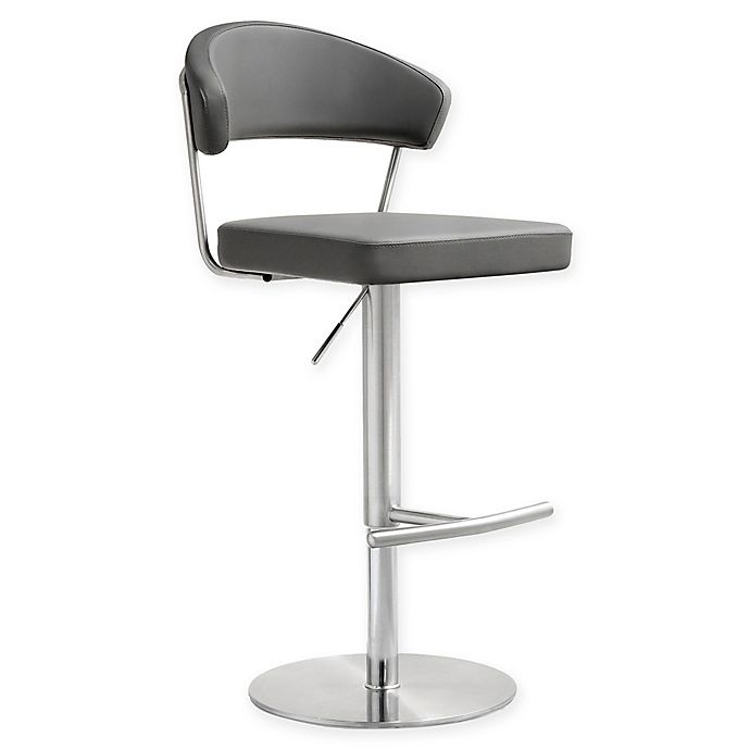 slide 1 of 5, TOV Furniture Cosmo Steel Bar Stool - Grey, 1 ct