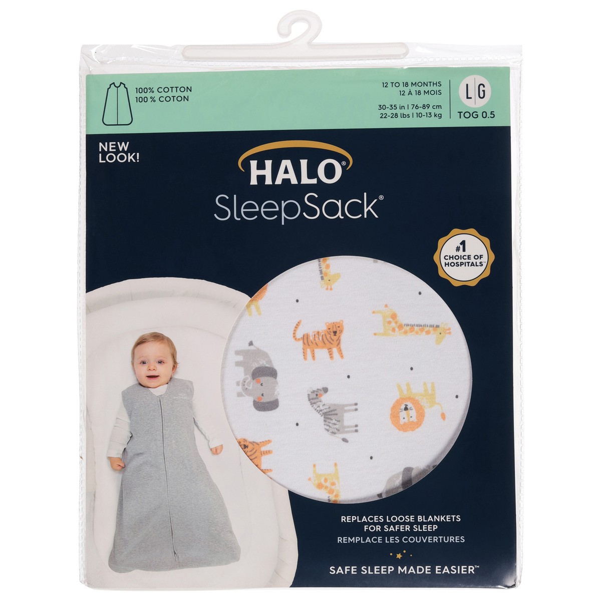 slide 9 of 9, HALO Large Jungle SleepSack - Grey, 1 ct