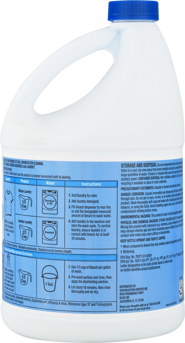 slide 7 of 9, SE Grocers Bleach Reg, 121 oz