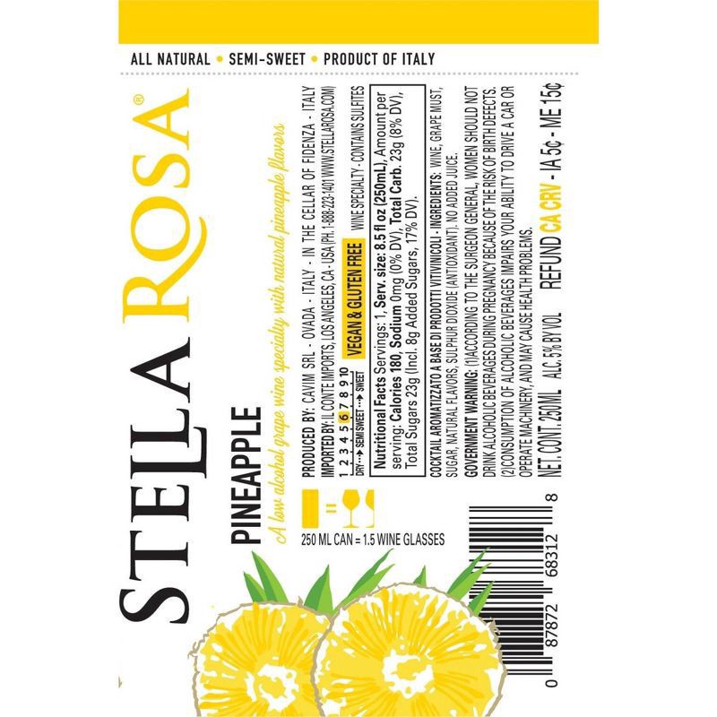 slide 5 of 8, Stella Rosa Pineapple Semi-Sweet White Wine 2Pk/250 ml, 2 ct; 250 ml