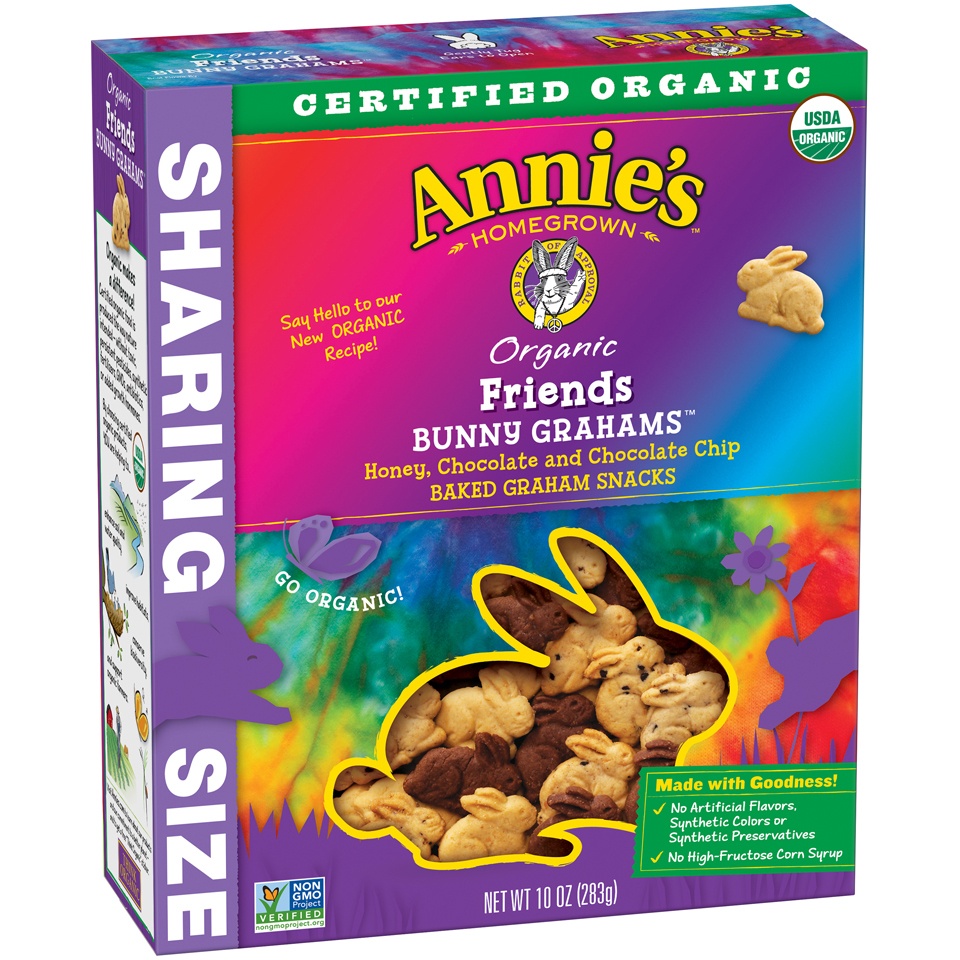 slide 1 of 1, Annie's Friends Honey/Chocolate/Chocolate Chip Whole Grain Graham Snacks Bunny Grahams, 10 oz