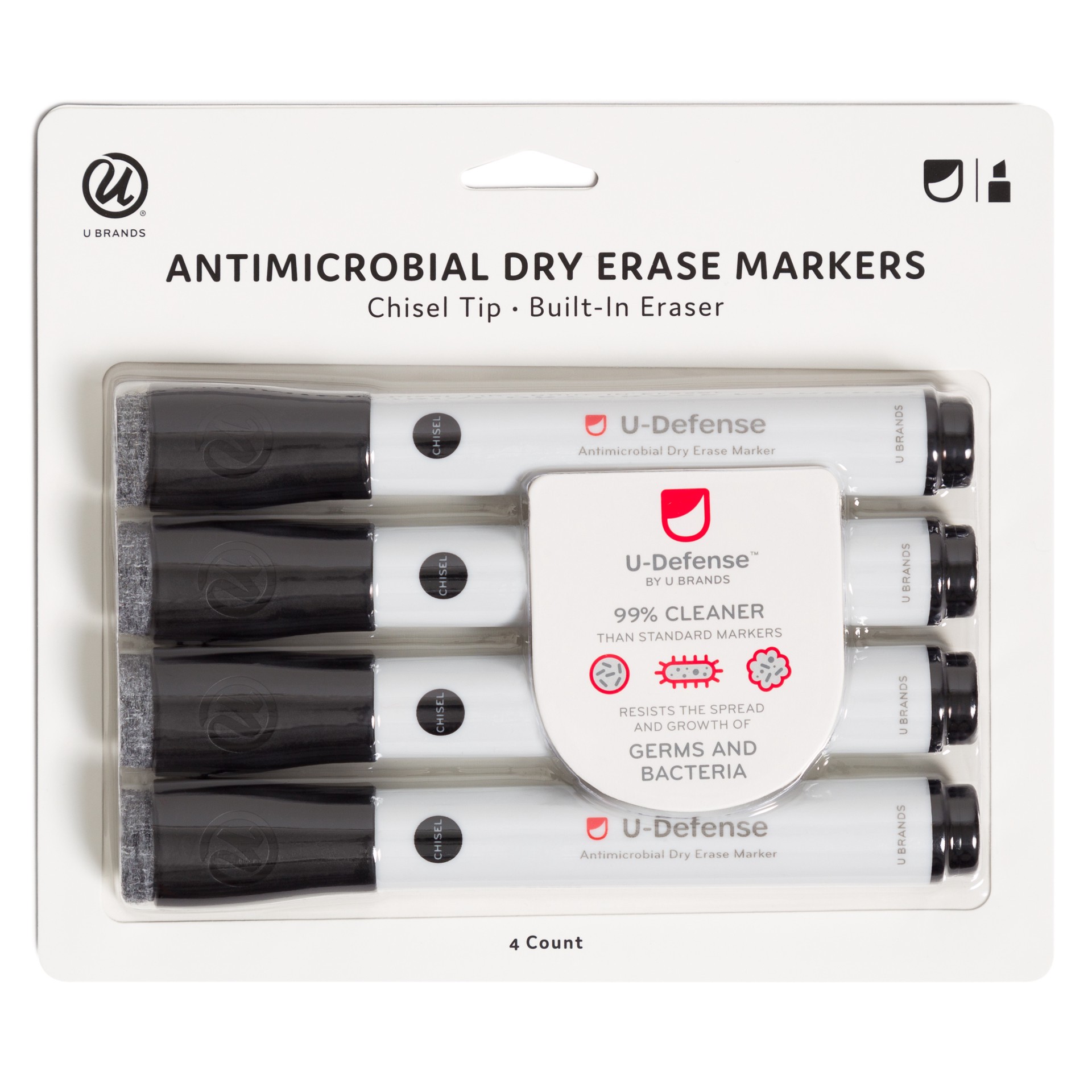 slide 1 of 5, U Brands Chisel Tip Dry Erase Markers, (2813U), 1 ct