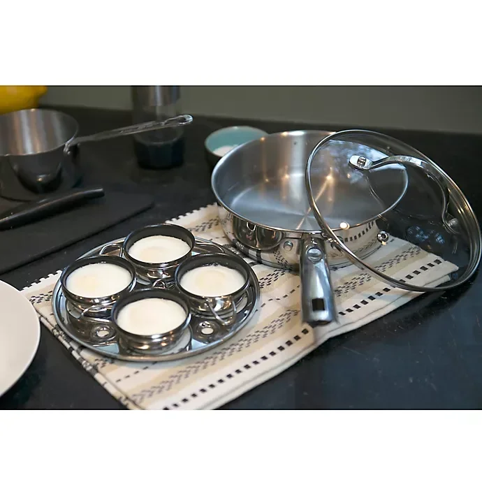 slide 2 of 4, RSVP Endurance 4-Egg Poacher Set - Stainless Steel, 1 ct