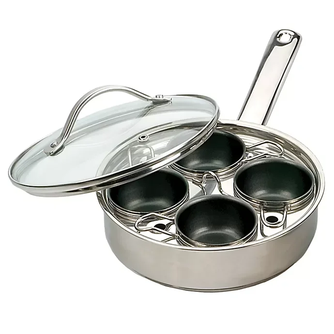 slide 3 of 4, RSVP Endurance 4-Egg Poacher Set - Stainless Steel, 1 ct