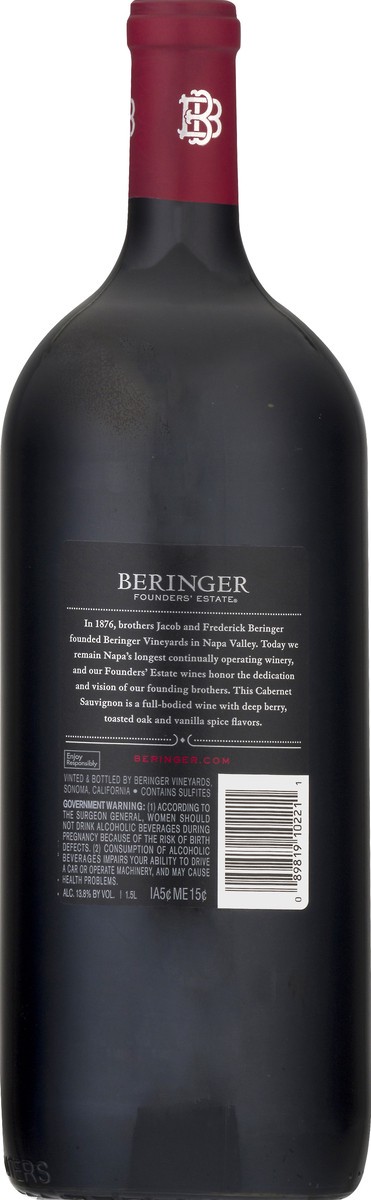 slide 10 of 10, Beringer Vineyards Founder's Estate Cabernet Sauvignon, 1.5 liter