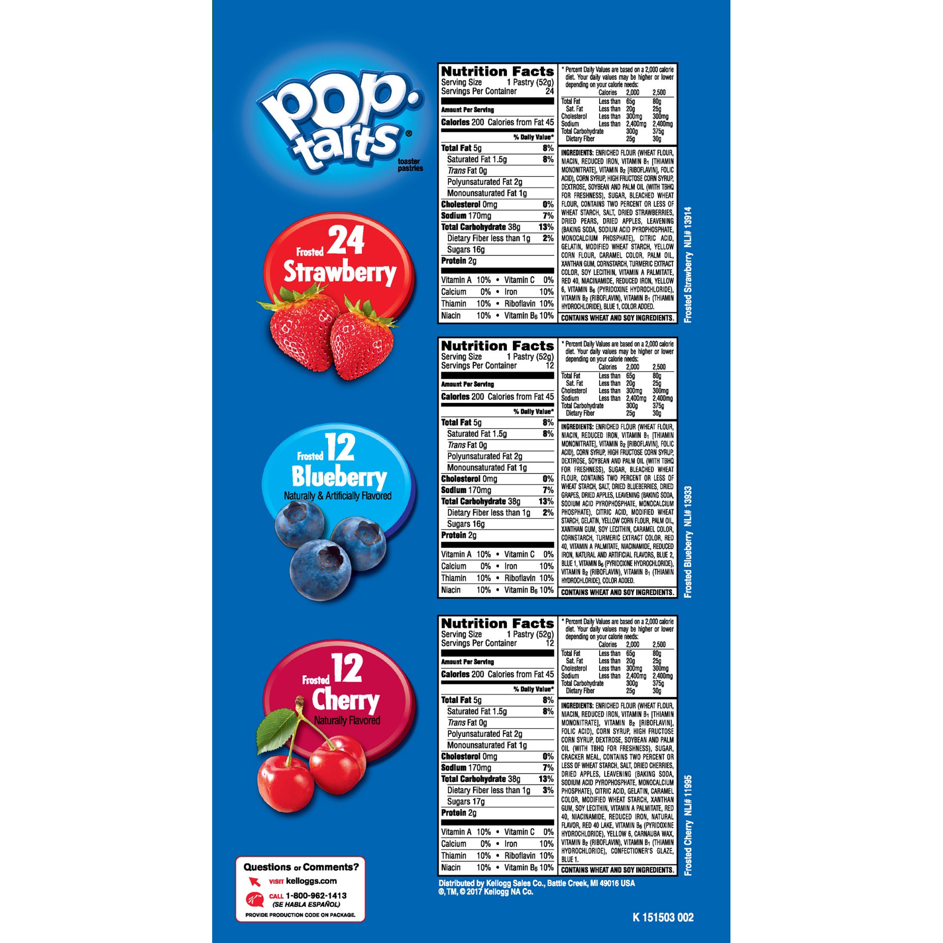 slide 6 of 11, Pop-Tarts Strawberry Cherry Blueberry Mix, 48 ct