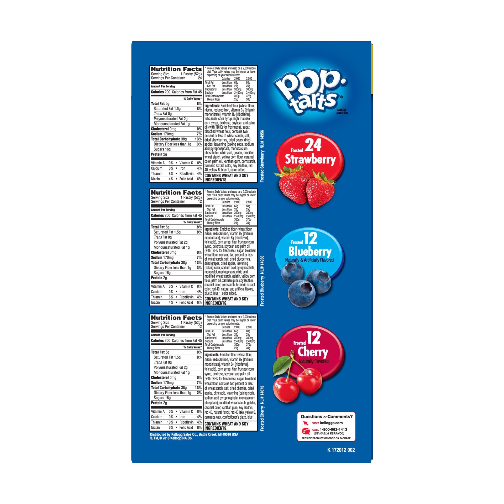 slide 11 of 11, Pop-Tarts Strawberry Cherry Blueberry Mix, 48 ct