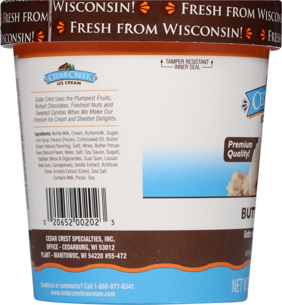 slide 14 of 14, Cedar Crest Butter Pecan Ice Cream 1 pt, 16 fl oz