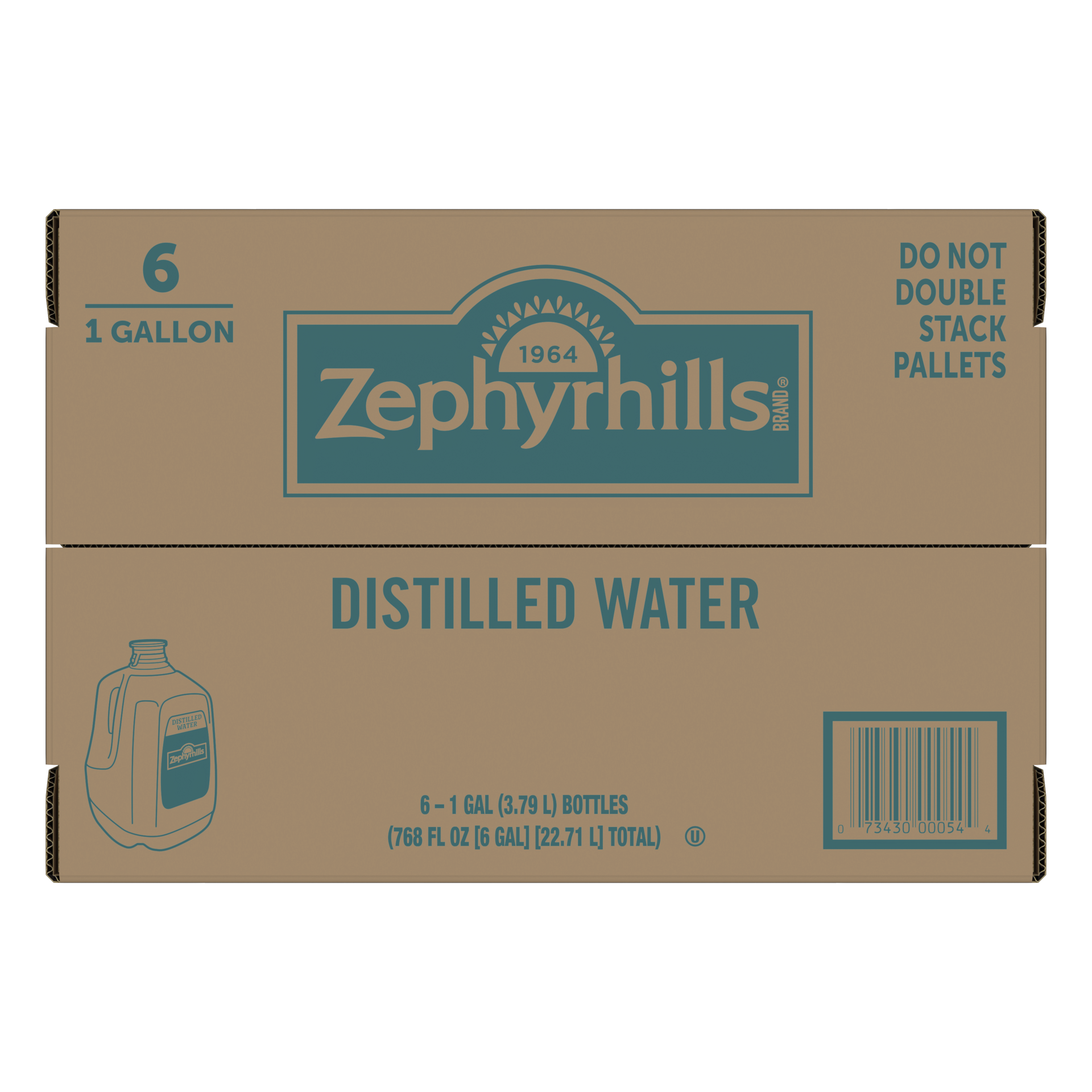 slide 4 of 5, ZEPHYRHILLS Brand Distilled Water, 1-gallon plastic jugs (Pack of 6), 1 g
