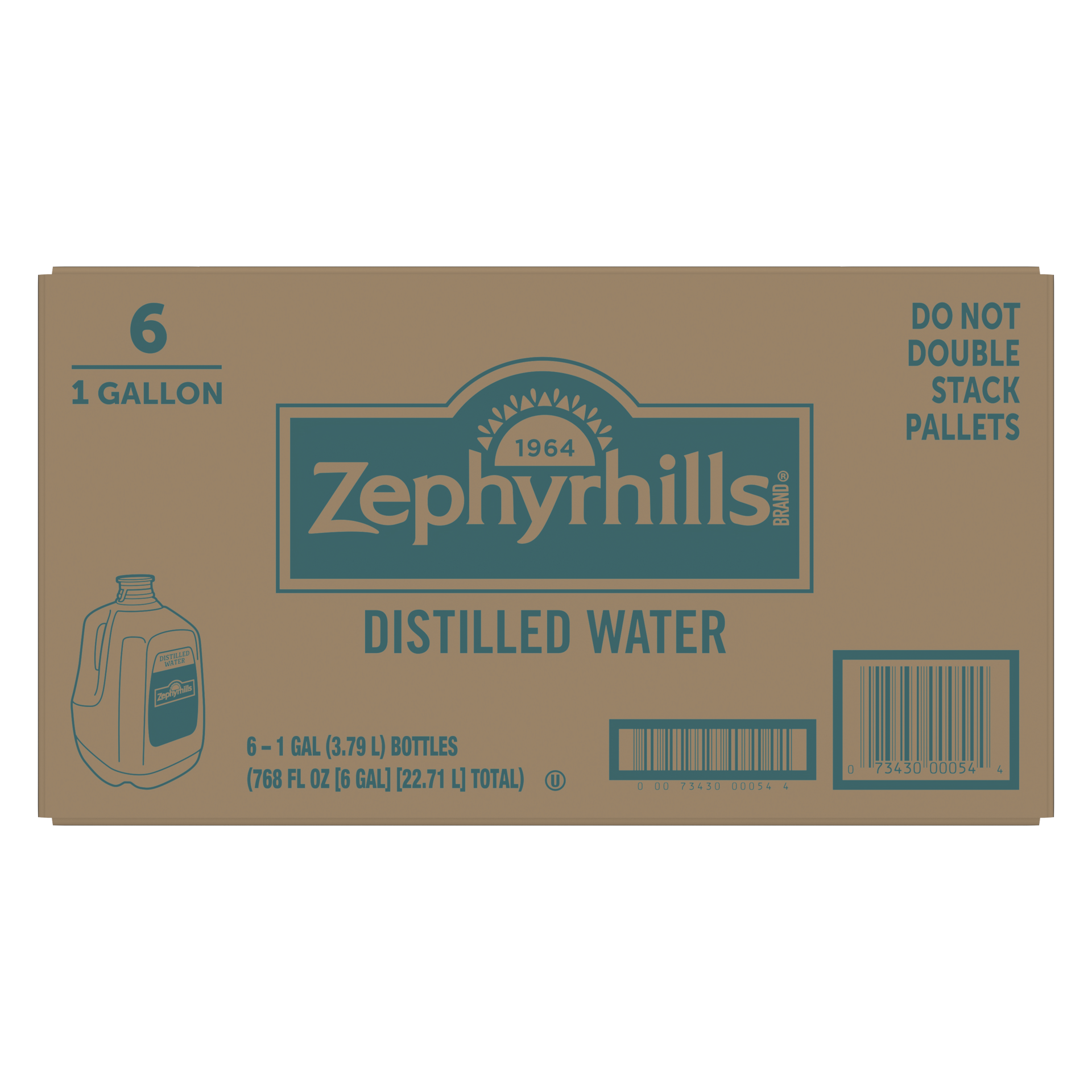 slide 5 of 5, ZEPHYRHILLS Brand Distilled Water, 1-gallon plastic jugs (Pack of 6), 1 g