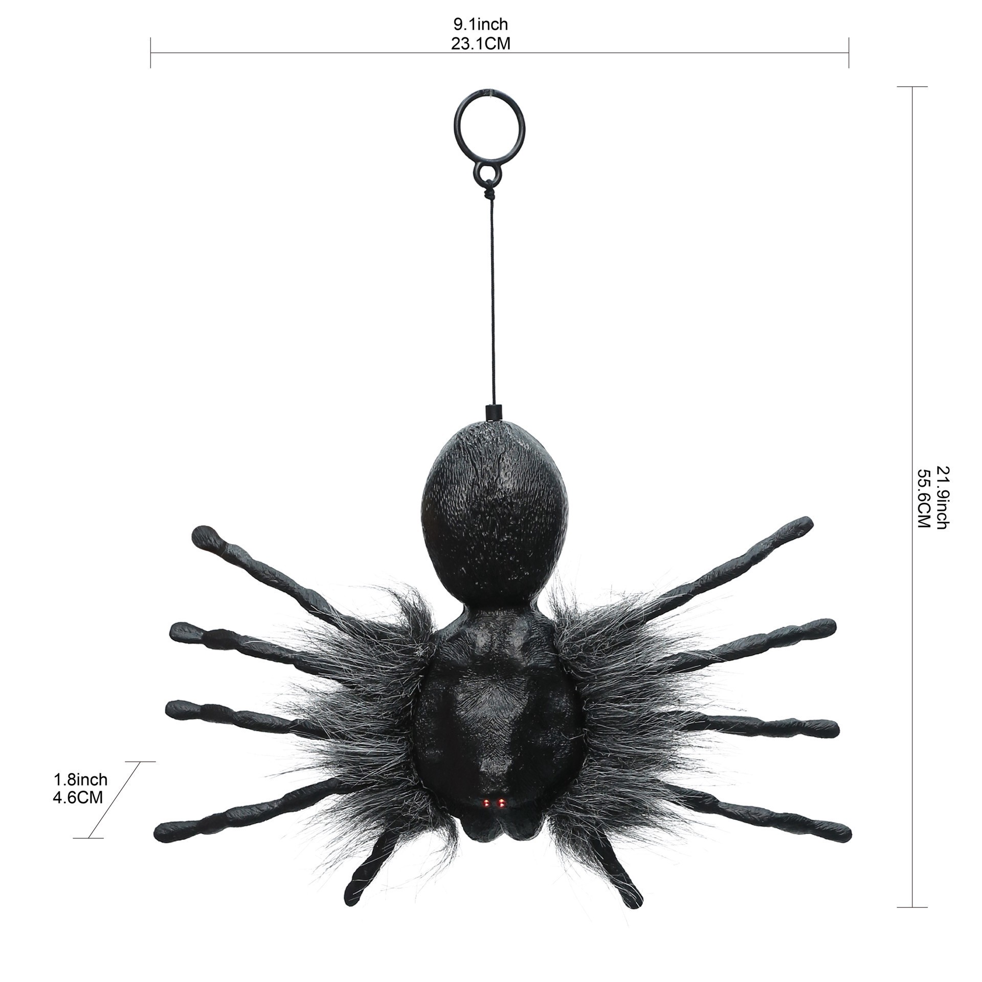 slide 3 of 5, 10.5" Led Black Sound Activated Dropping Spider By Ashland, 10.5 in