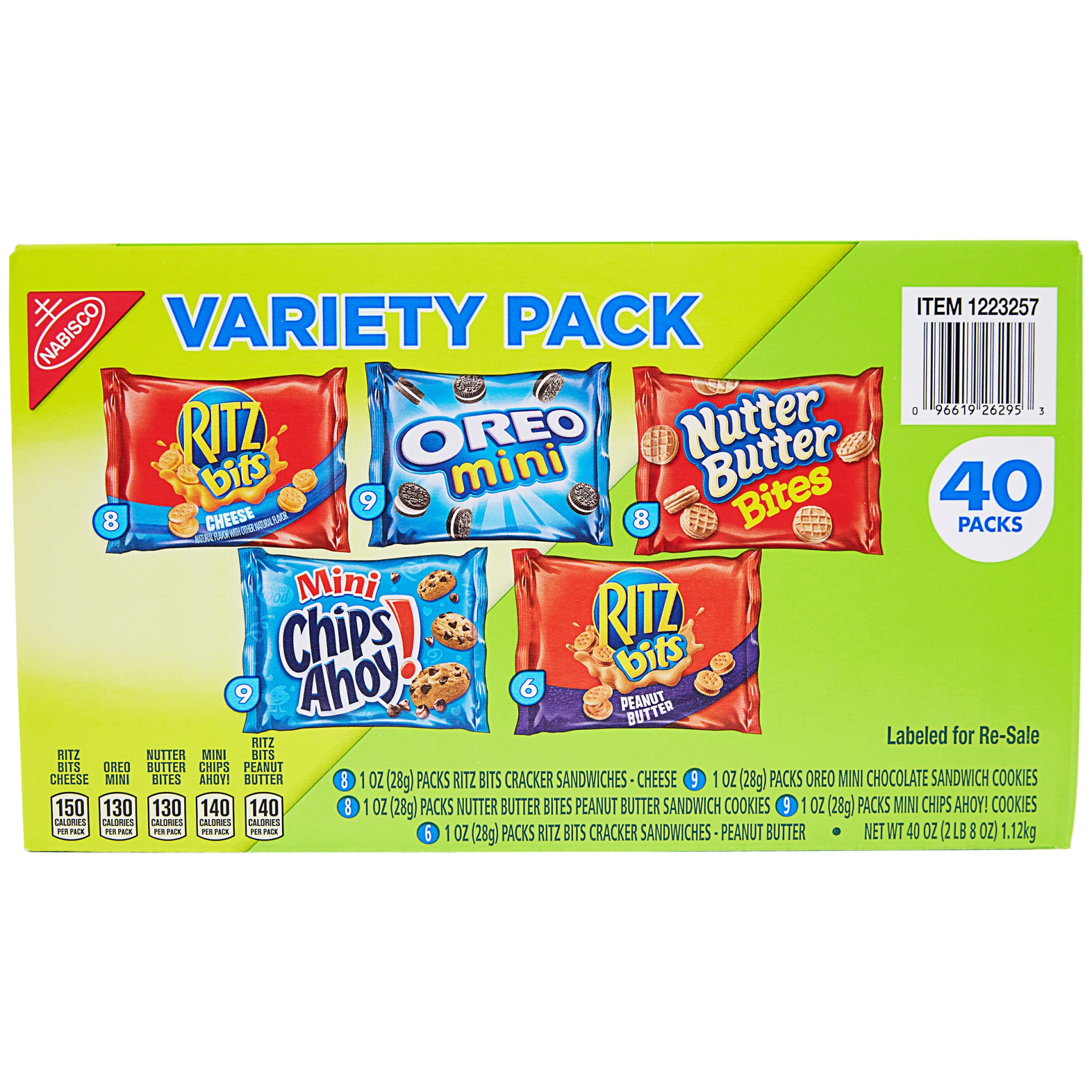 slide 1 of 1, Nabisco Variety Pack, 40 ct; 1 oz