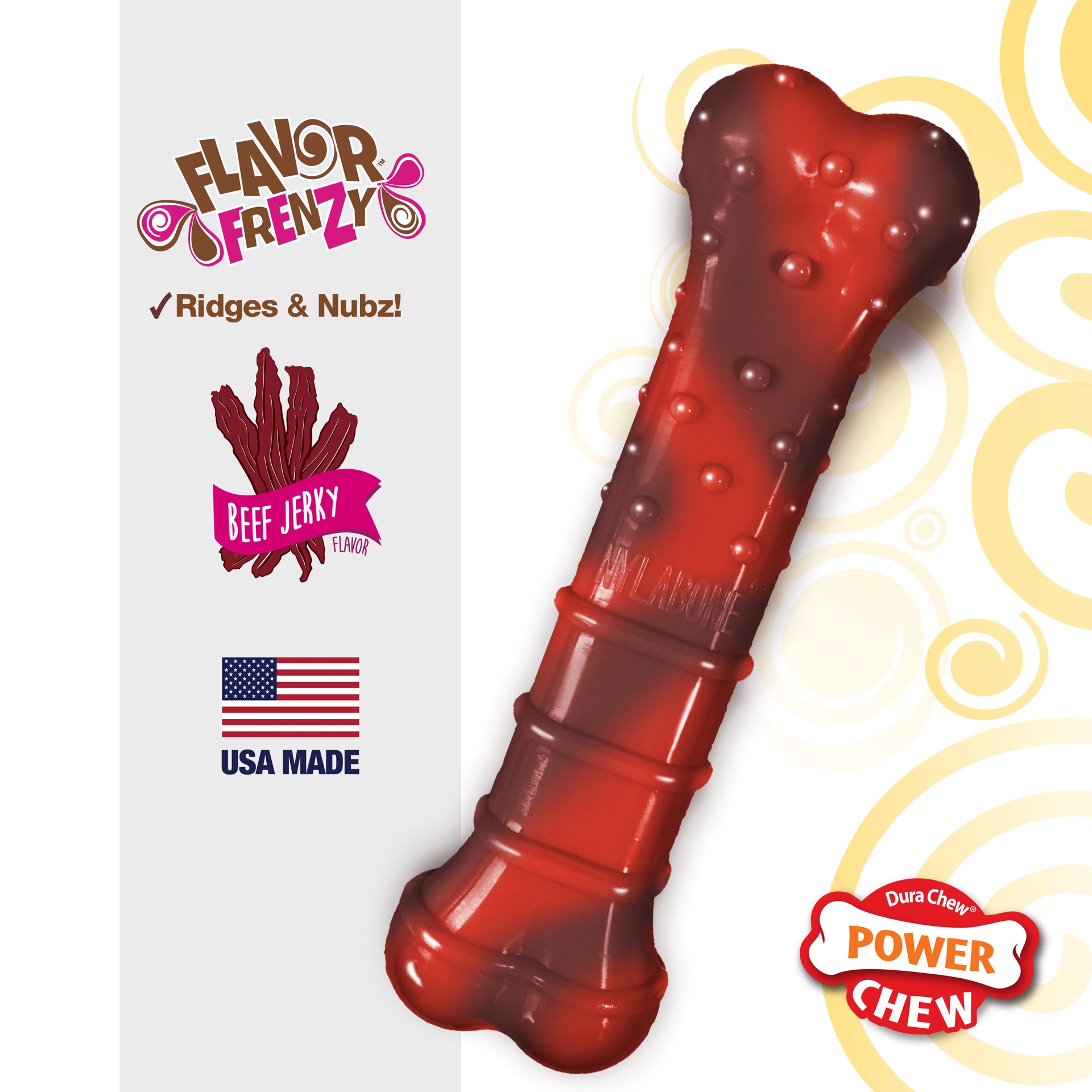 slide 3 of 9, Nylabone DuraChew Power Chew Flavor Frenzy Dog Toy - Beef Jerky Flavor, MED