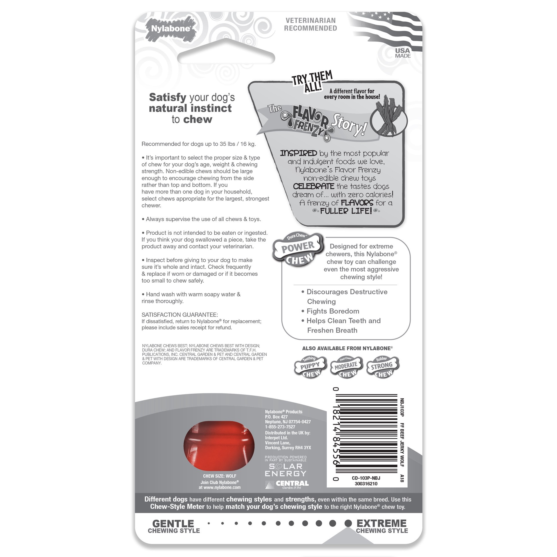 slide 7 of 9, Nylabone DuraChew Power Chew Flavor Frenzy Dog Toy - Beef Jerky Flavor, MED