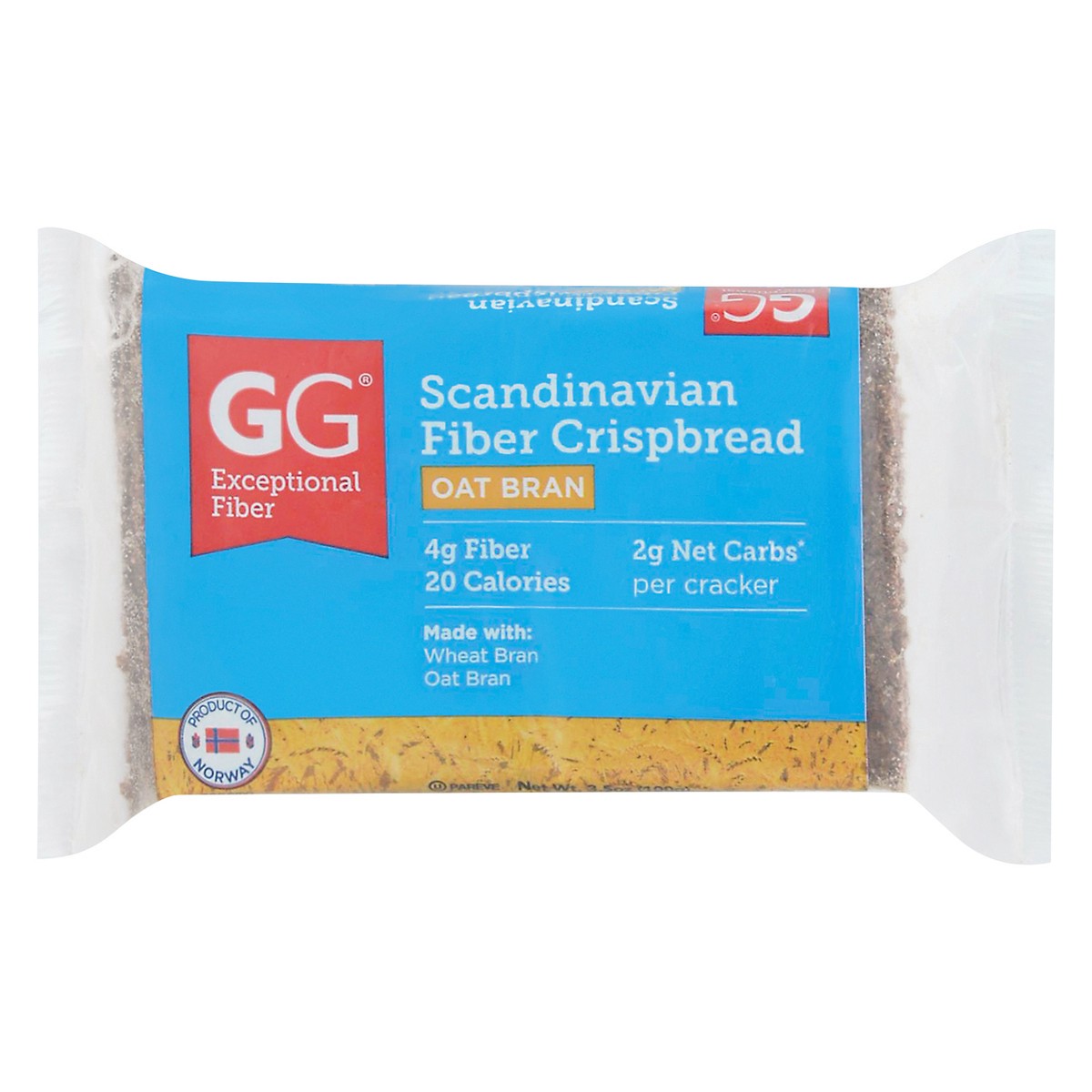 slide 1 of 14, GG CRACKERS Healthy Valley Scandinavian Crispbread, Oat Bran, 3.5 oz