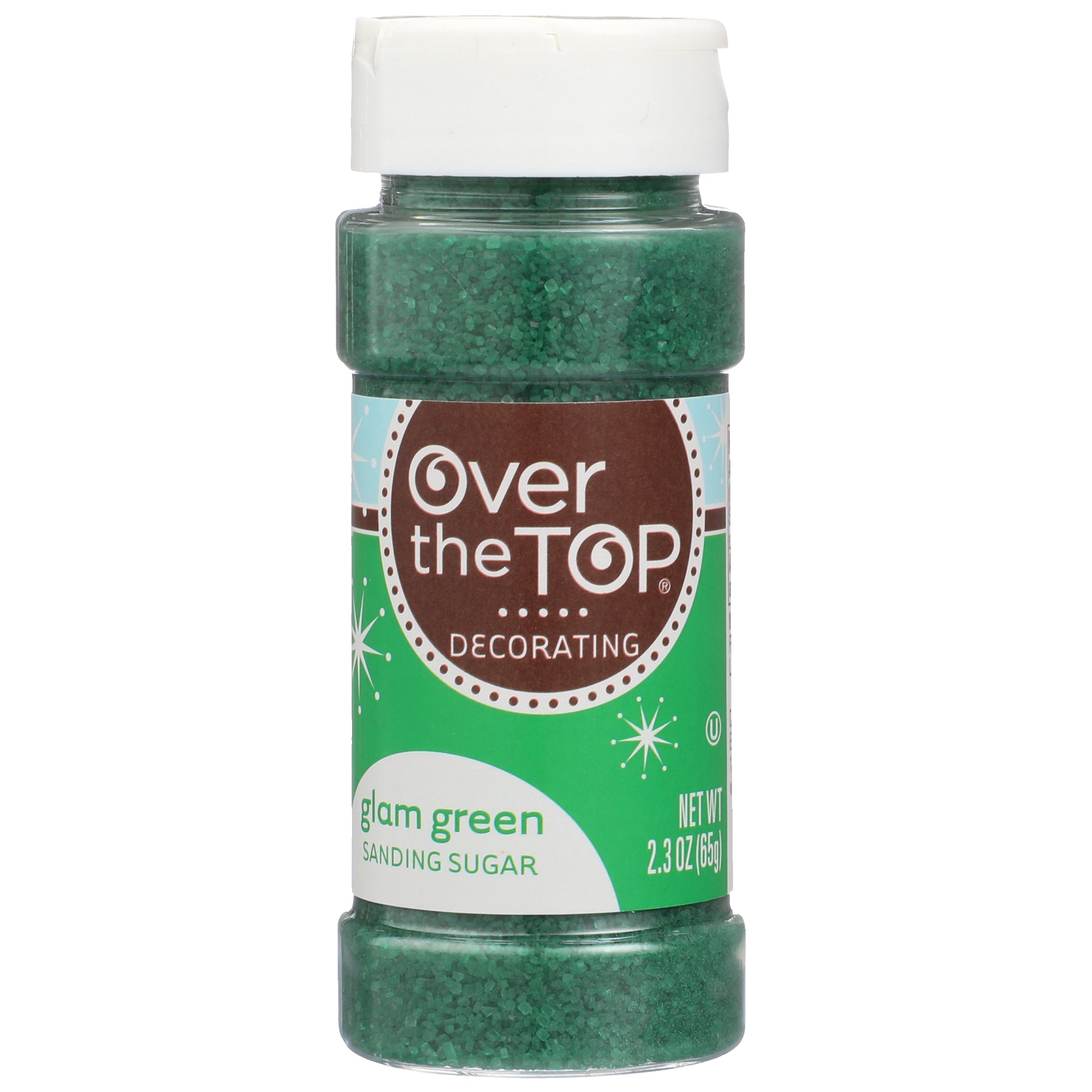 slide 1 of 6, Over The Top Glam Green Sanding Sugar, 2.3 oz