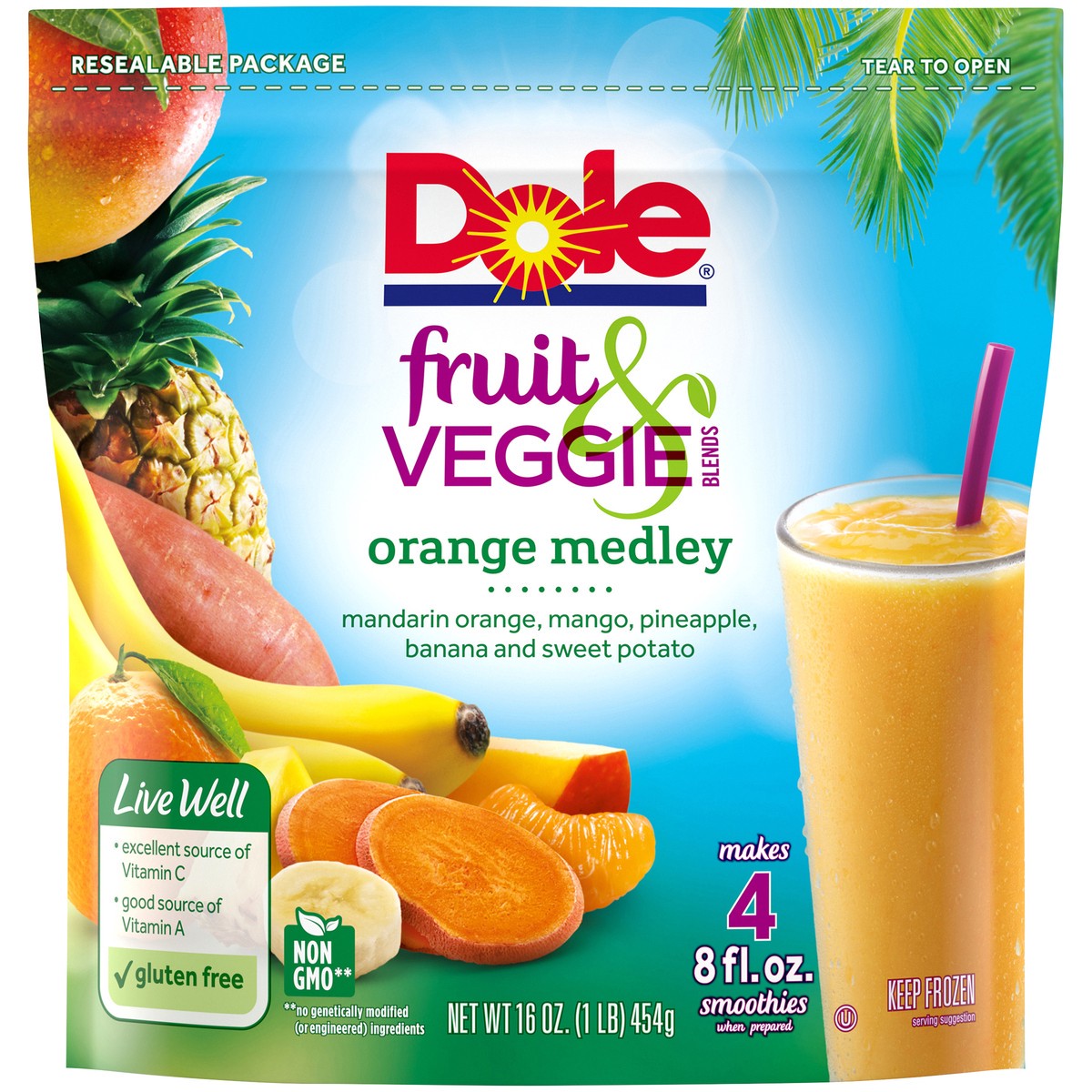 slide 5 of 9, Dole Fruit & Veggie Blends, 16 oz