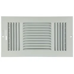 RELIABILT 12-in x 6-in 3-way Steel White Sidewall/Ceiling Register