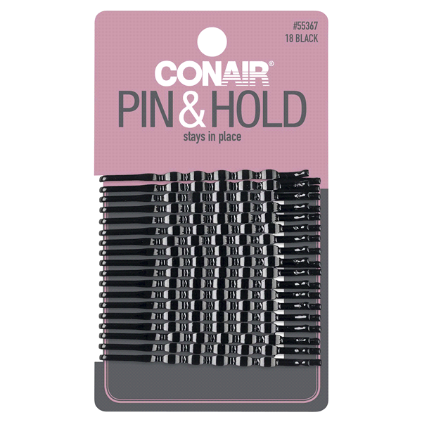 slide 1 of 1, Conair Bobby Pins, Firm Hold, Black, 12 ct