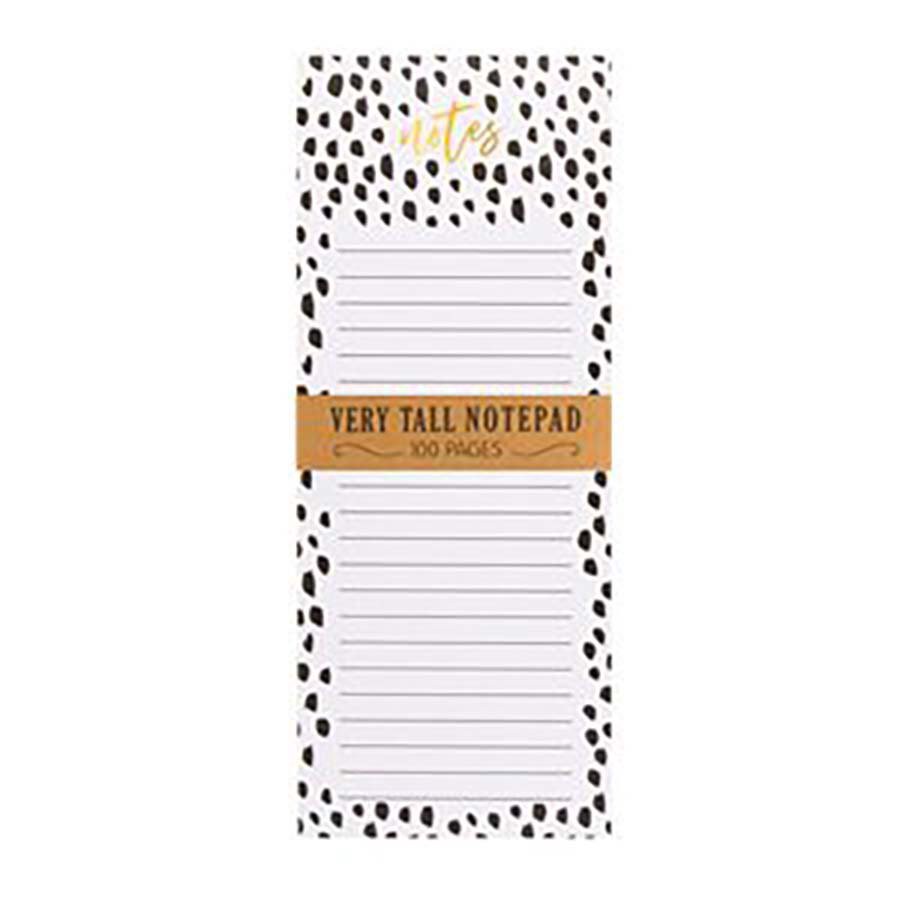 slide 1 of 1, Eccolo Black/White Dots Very Tall Magnetic Notepad, 4 in x 10 in
