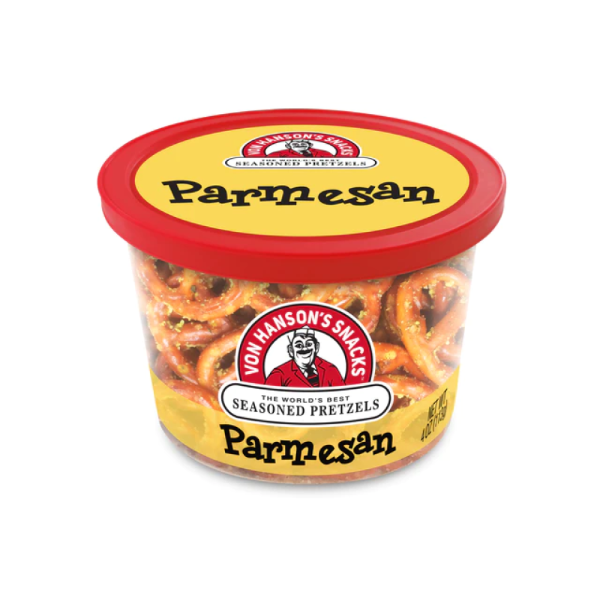 slide 1 of 1, Von Hansons Von Hanson's Parmesan Seasoned Pretzels, 4 oz