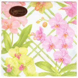 Caspari Orchid Conservatory Triple-Ply Napkins 20 ct