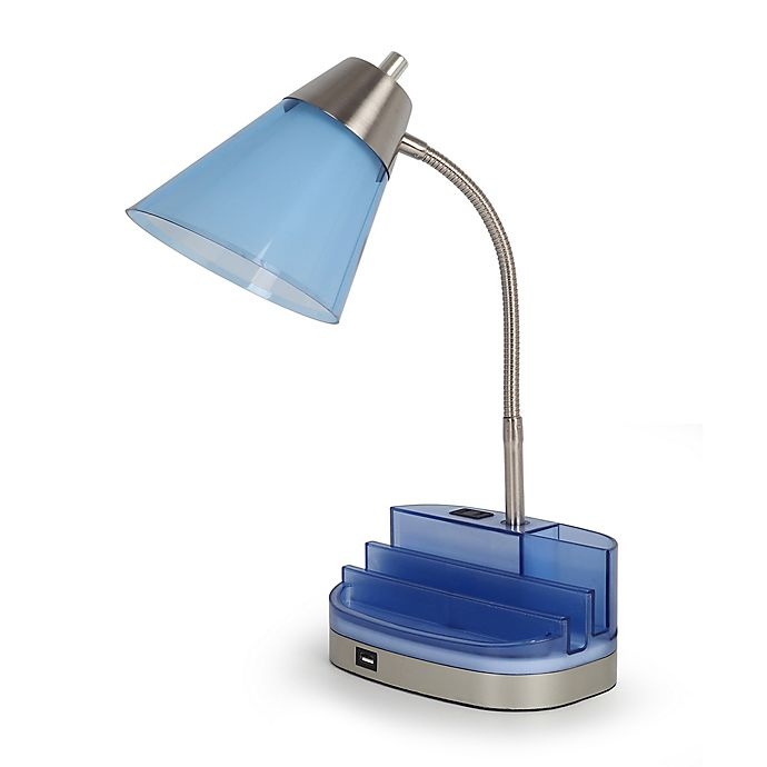 slide 1 of 1, Equip Your Space Tablet Organizer Desk Lamp - Blue, 1 ct