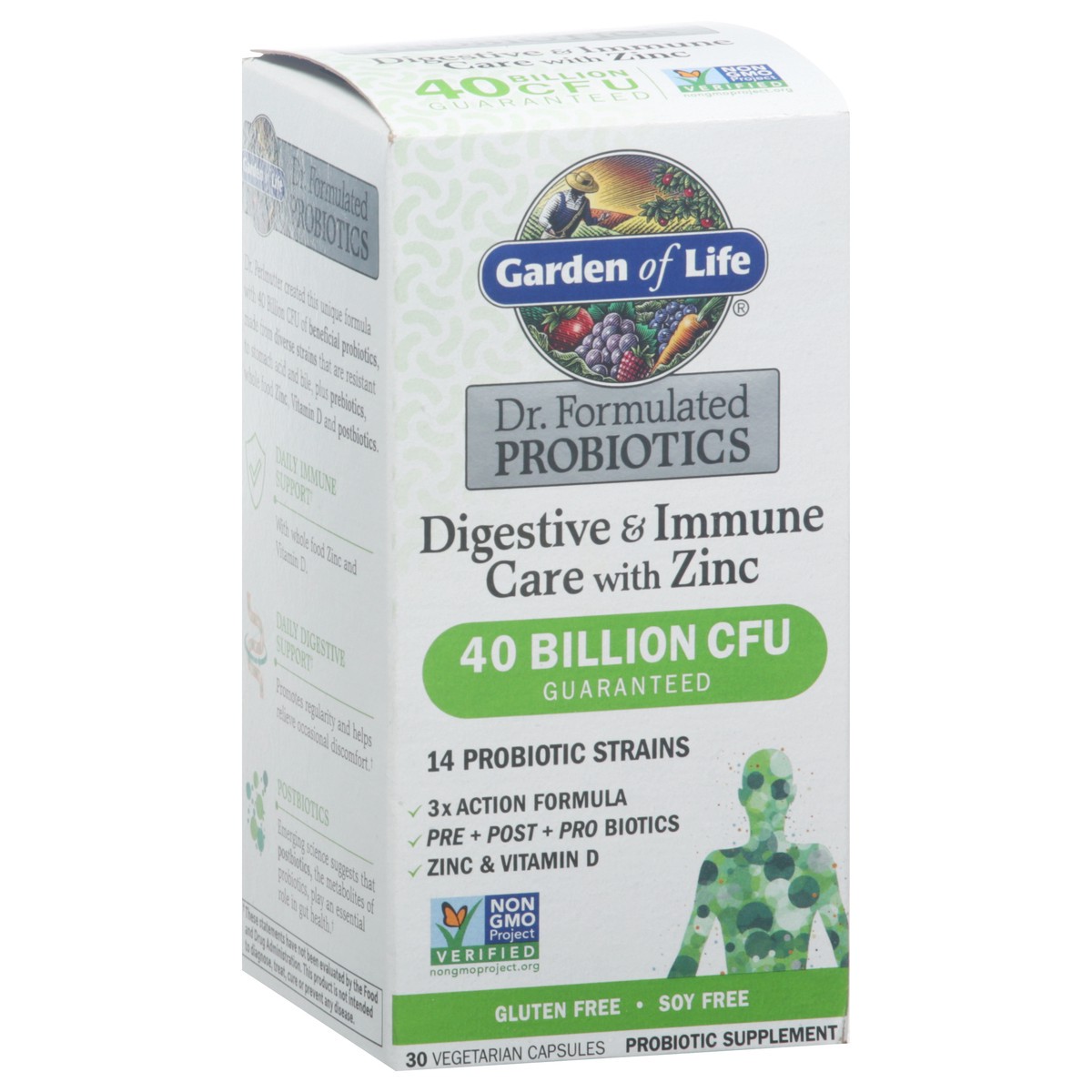 slide 6 of 9, Garden of Life Dr. Formulated Digestive & Immune Care with Zinc 30 Capsules, 1 ct