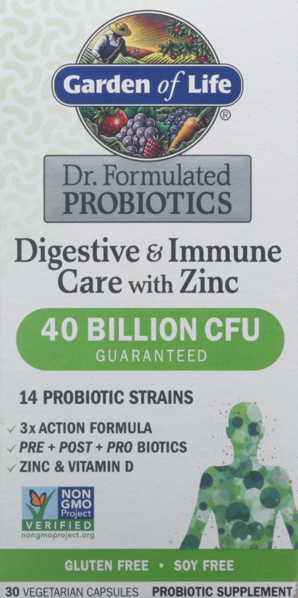 slide 8 of 9, Garden of Life Dr. Formulated Digestive & Immune Care with Zinc 30 Capsules, 1 ct