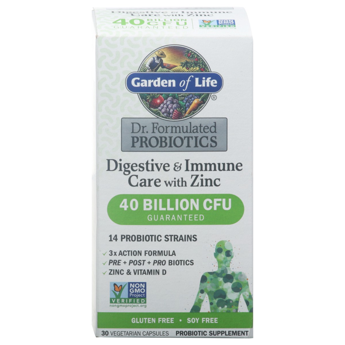 slide 1 of 9, Garden of Life Dr. Formulated Digestive & Immune Care with Zinc 30 Capsules, 1 ct