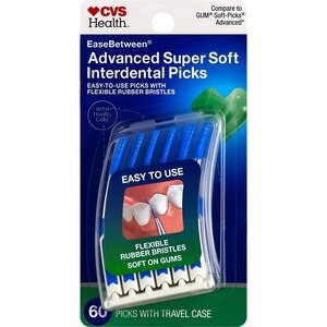 slide 1 of 1, CVS Health Easebetween Advanced Super Soft Interdental Picks, 60 Ct, 60 ct