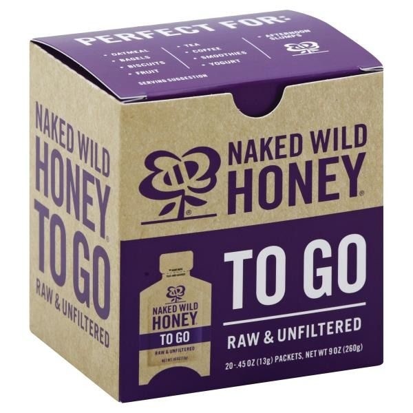 slide 1 of 1, Naked Wild Honey Honey, Raw & Unfiltered, To Go, 20 ct