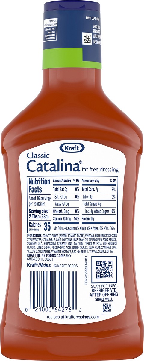 slide 5 of 9, Kraft Classic Catalina Fat Free Salad Dressing, 16 fl oz Bottle, 16 fl oz