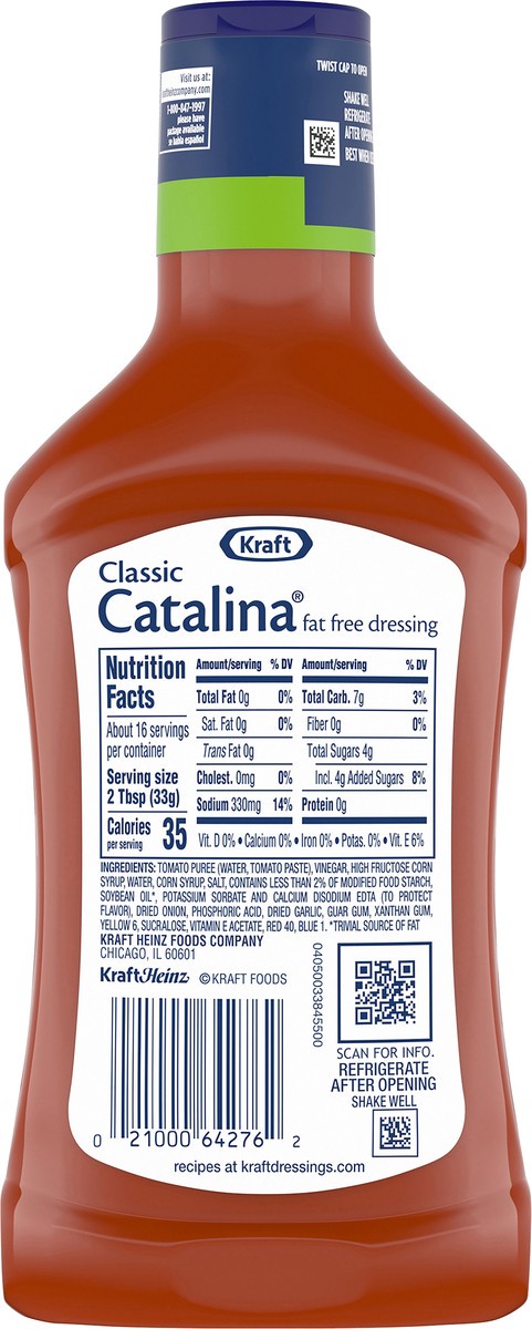 slide 2 of 9, Kraft Classic Catalina Fat Free Salad Dressing, 16 fl oz Bottle, 16 fl oz