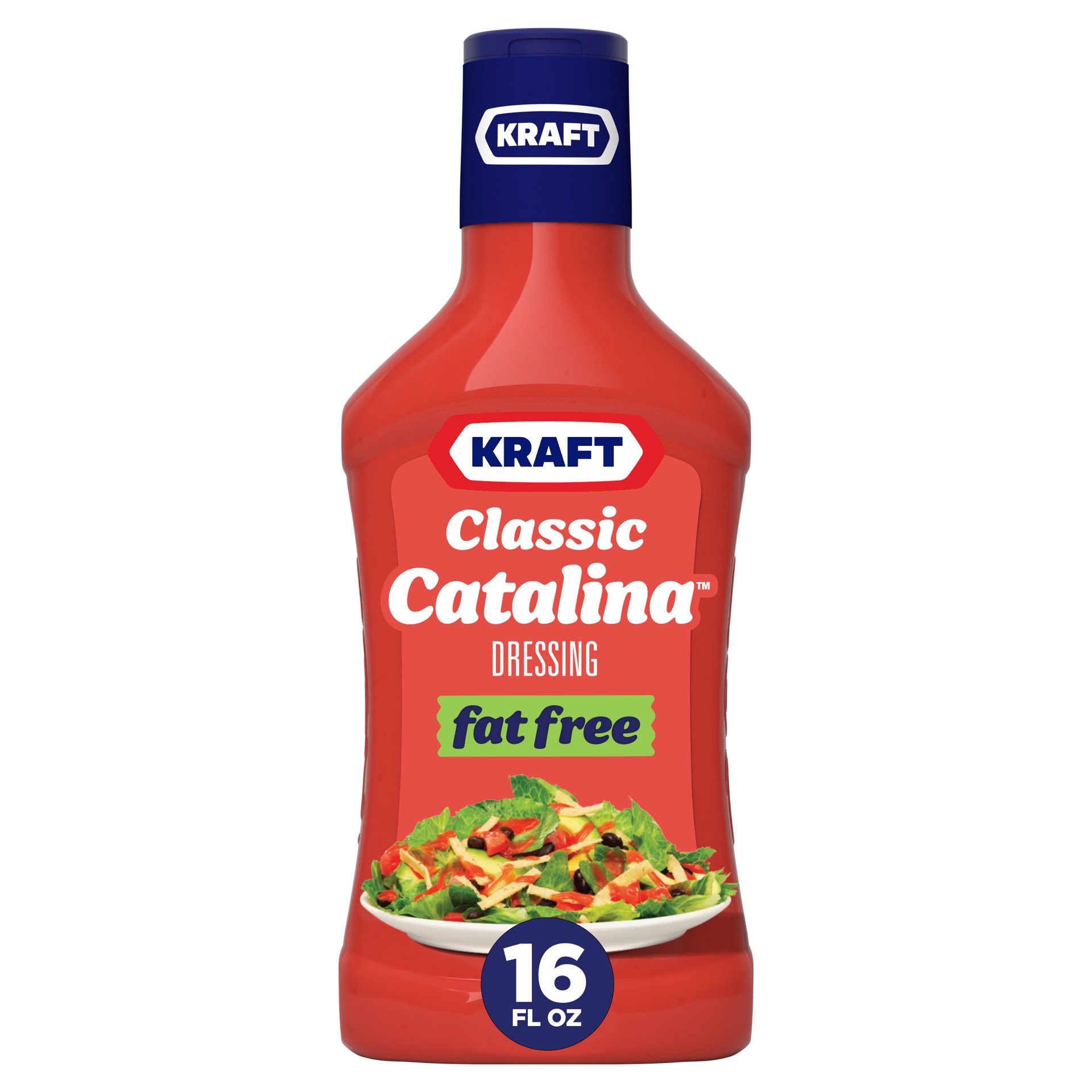 slide 1 of 9, Kraft Classic Catalina Fat Free Salad Dressing, 16 fl oz Bottle, 16 fl oz