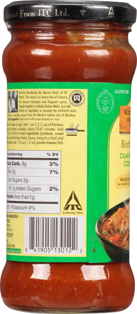 slide 3 of 13, Kitchens of India Medium Bombay Kadai Cilantro & Tomato Cooking Sauce 347 g, 347 g