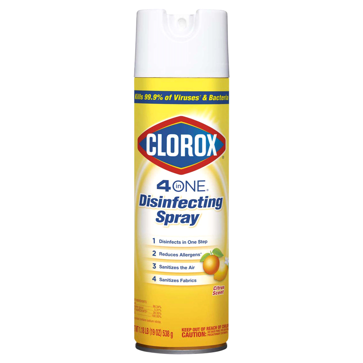 Clorox 4 in 1 Citrus Disinfectant Spray 19 oz | Shipt