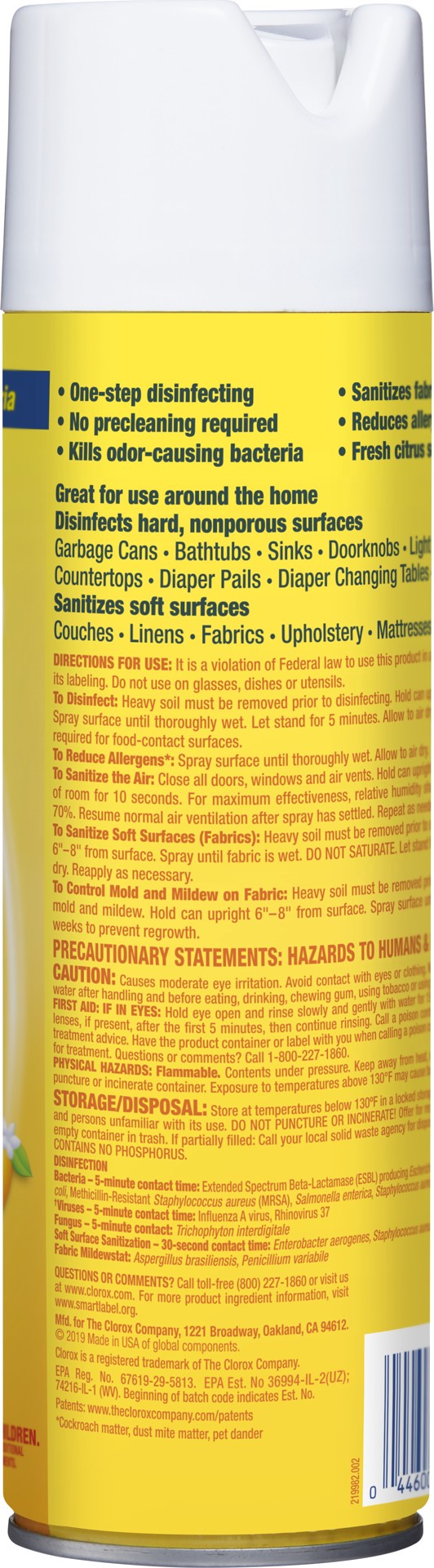 slide 3 of 5, Clorox Disinfecting Spray 19 oz, 19 oz