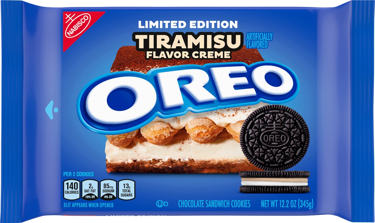 slide 1 of 10, Oreo Limited Edition Tiramisu Flavor Creme Chocolate Sandwich Cookies 12.2 oz, 12.2 oz