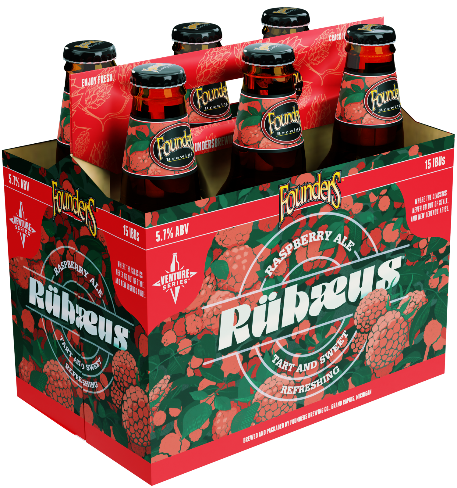 slide 1 of 1, Founders Brewing Co. Rubaeus, Raspberry Ale Beer, 6 ct; 12 oz