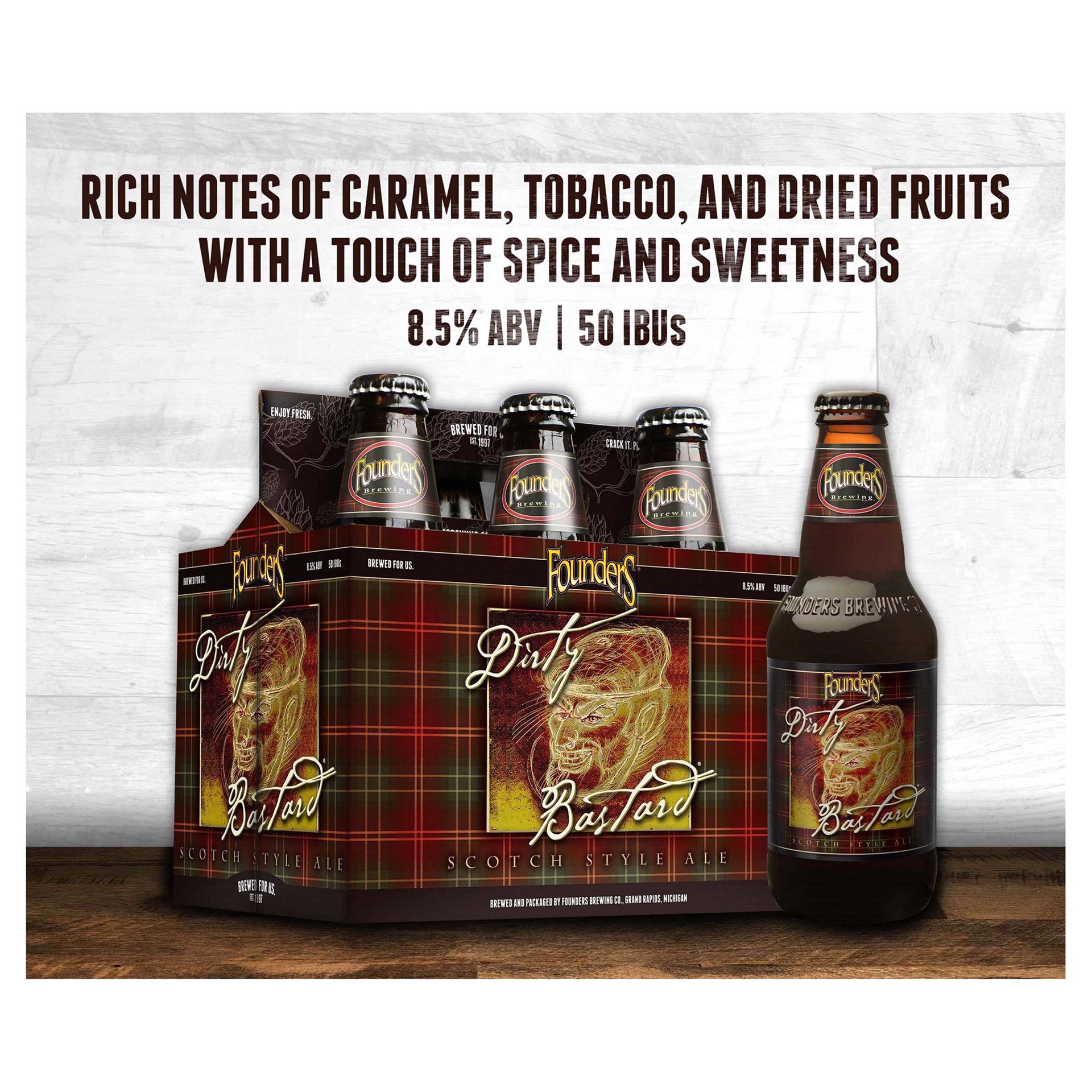 slide 7 of 17, Founders Brewing Co. Dirty Bastard, Scotch Ale Bottles, 6 ct; 12 oz