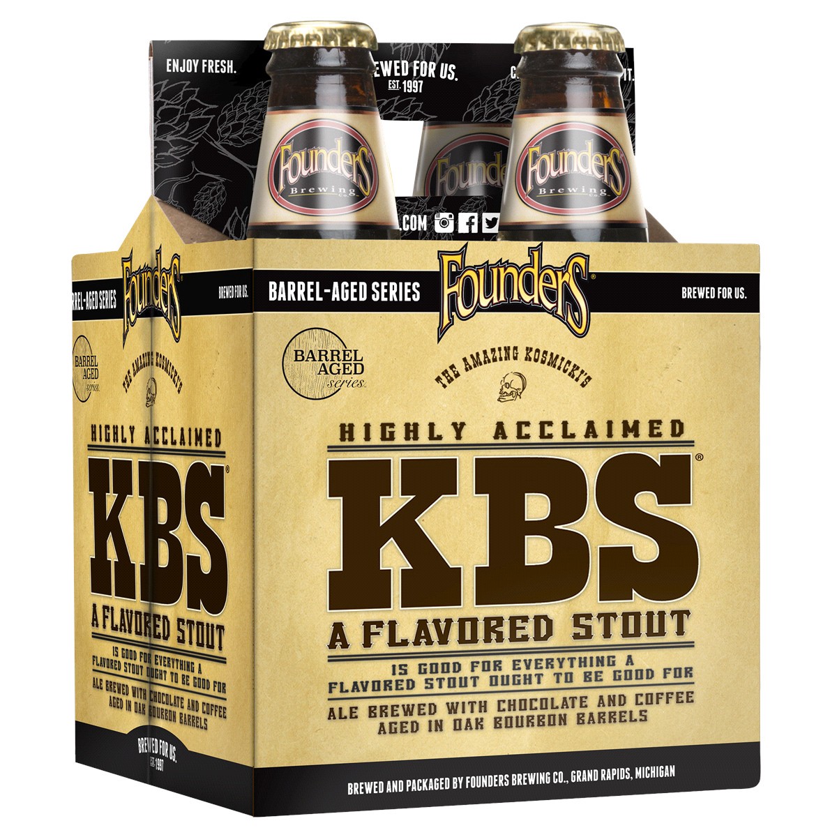 slide 21 of 21, Founders Brewing Co. KBS, Bourbon Barrel-Aged Imperial Stout Beer, 4 ct; 12 oz