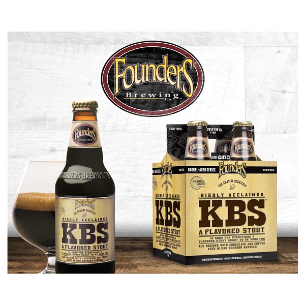 slide 8 of 21, Founders Brewing Co. KBS, Bourbon Barrel-Aged Imperial Stout Beer, 4 ct; 12 oz
