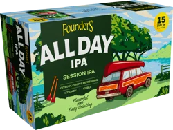 Founders Brewing Co. All Day IPA, 15 Pack, 12 Fl oz Cans, 4.7% ABV