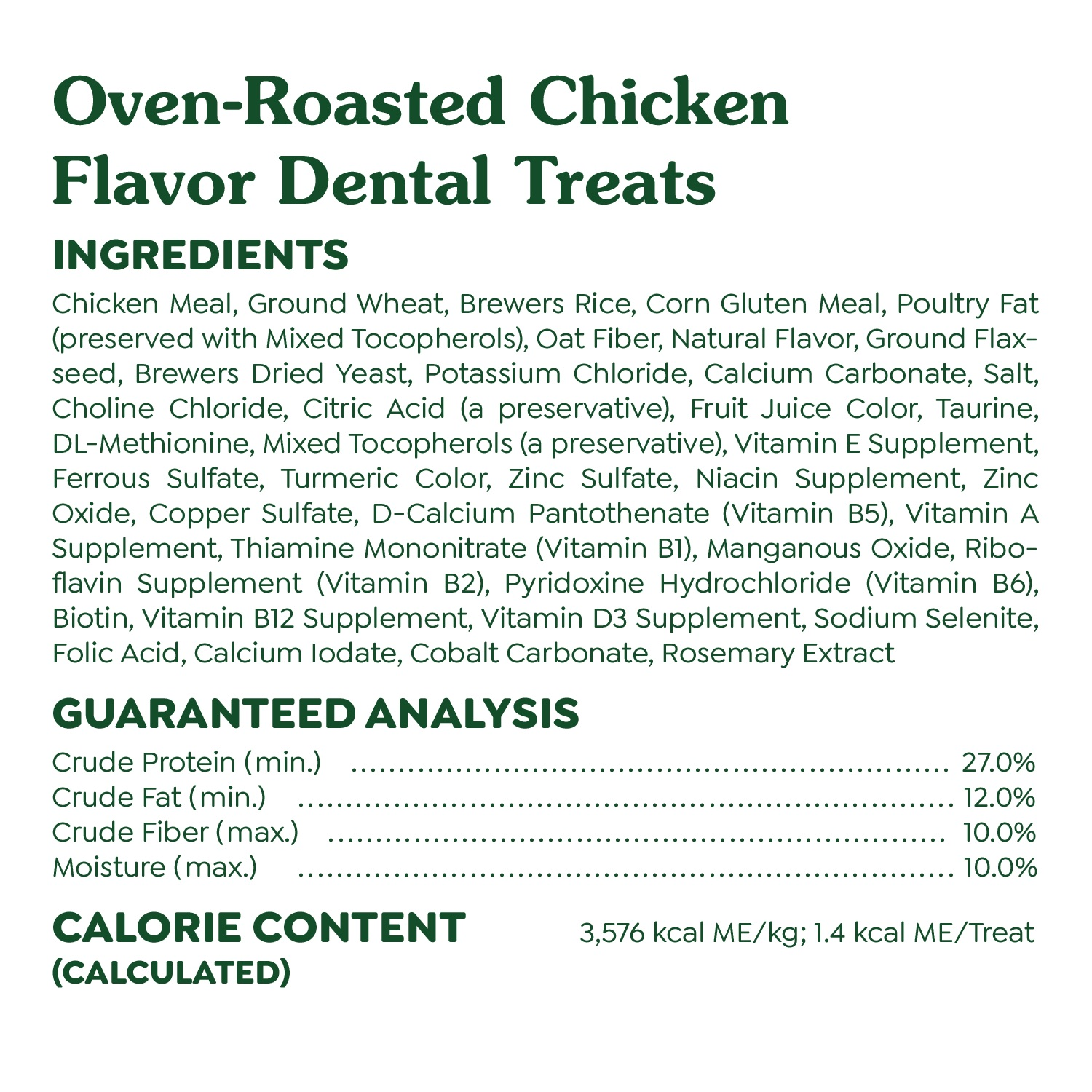 slide 2 of 8, Greenies Premium Dental Treats Oven Roasted Chicken Flavor Cat Treats 60 g, 2.1 oz