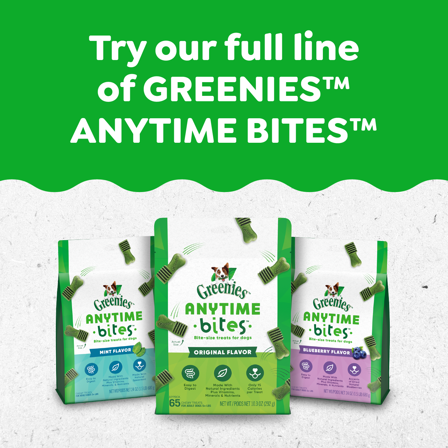 slide 8 of 8, Greenies Anytime Bites Adult Dogs 5+ Lbs Original Flavor Dog Treats Bite-Size 10.3 oz, 10.3 oz