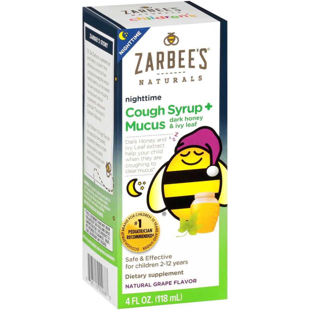 slide 5 of 6, Zarbee's Naturals Children's Grape Flavored Nighttime Cough Syrup Mucus Relief, 4 fl oz