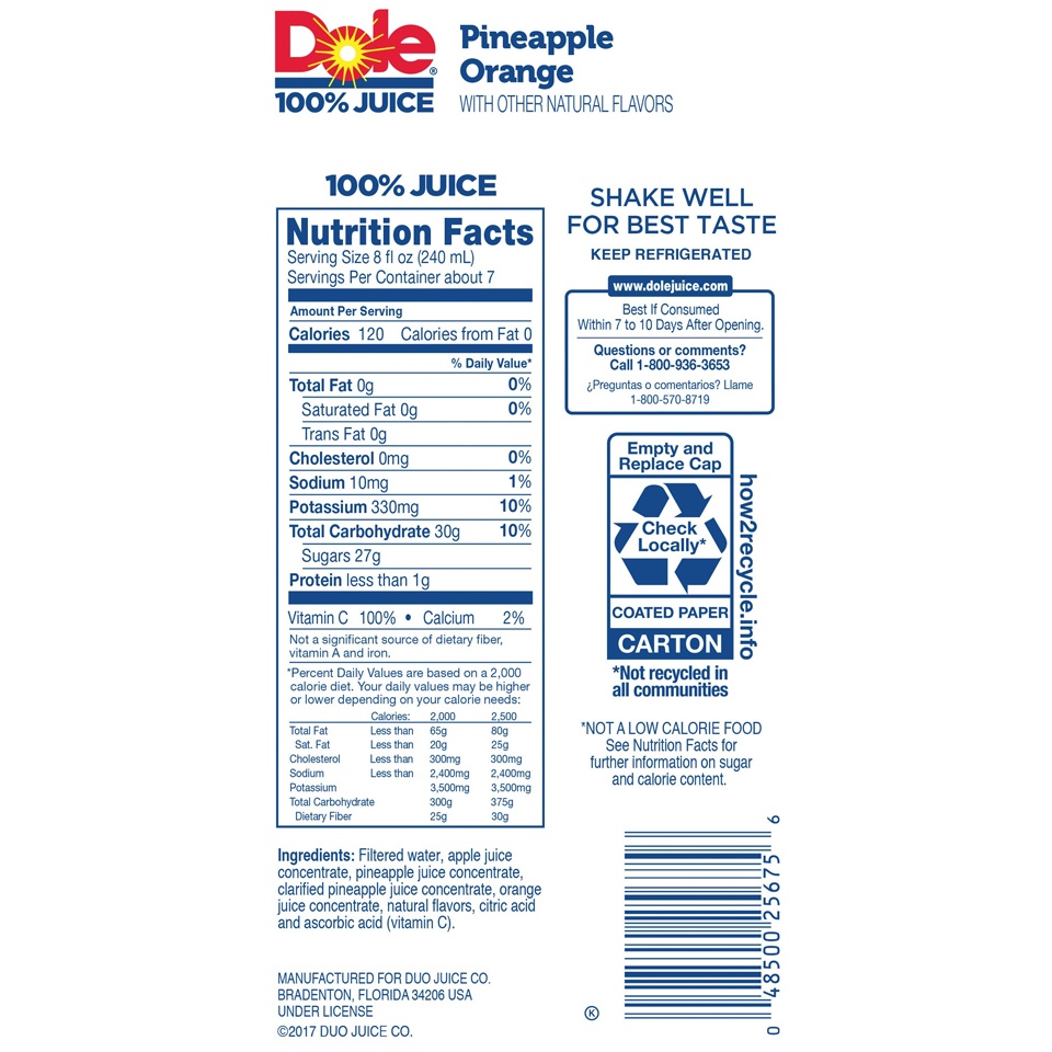 slide 3 of 4, Dole Pineapple Orange Juice, 