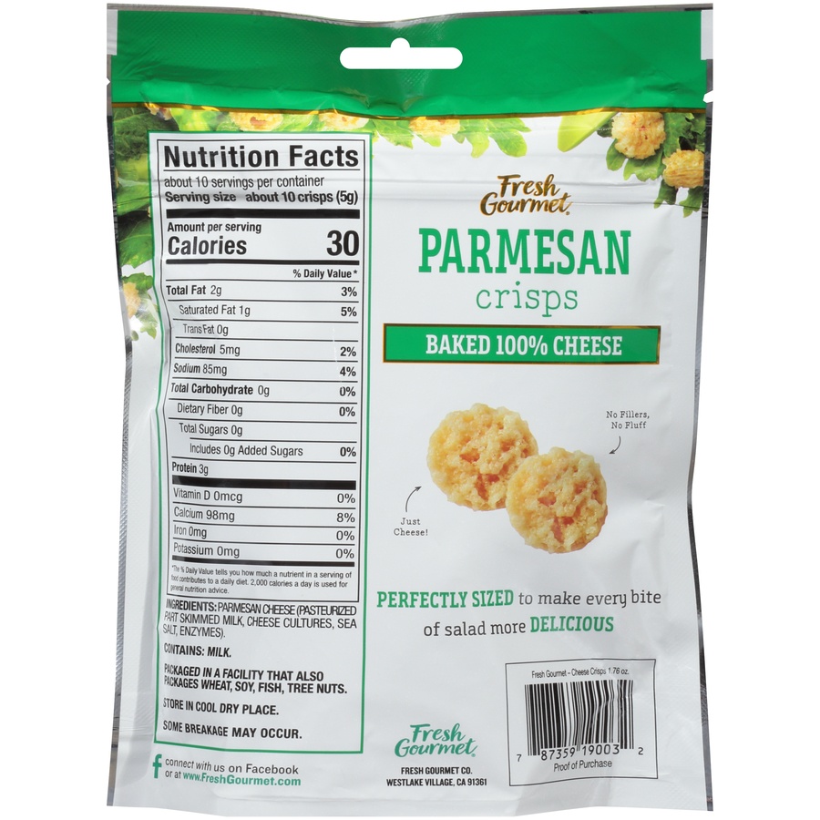 slide 4 of 6, Fresh Gourmet Parmesan Cheese Crisps, 1.76 oz