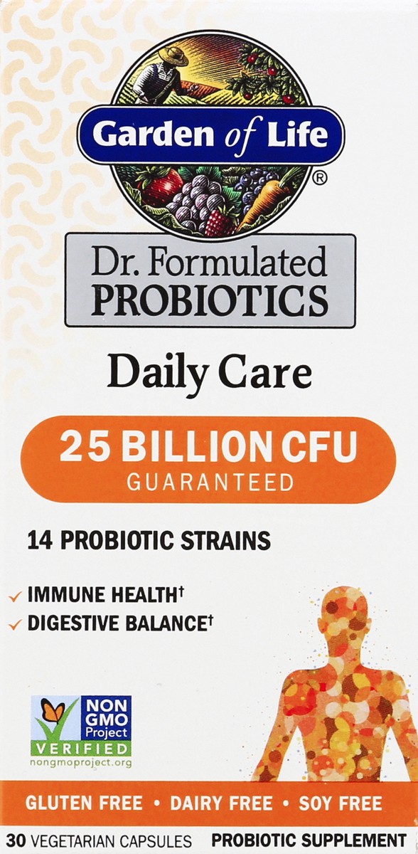 slide 6 of 9, Garden of Life Dr. Formulated Vegetarian Capsules Daily Care Probiotics 30 ea, 30 ct